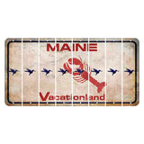 Maine Lobster Vacationland Cut License Plate Strips (Set of 8) Hummingbird