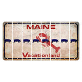 Maine Lobster Vacationland Cut License Plate Strips (Set of 8) Pig