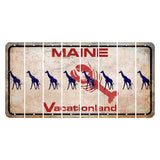 Maine Lobster Vacationland Cut License Plate Strips (Set of 8) Giraffe