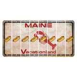 Maine Lobster Vacationland Cut License Plate Strips (Set of 8) Hotdog