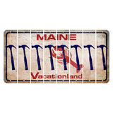 Maine Lobster Vacationland Cut License Plate Strips (Set of 8) Hammer
