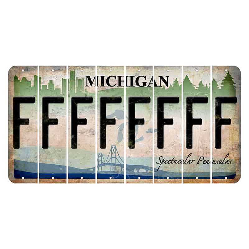 Michigan Spectacular Peninsulas Cut License Plate Strips (Set of 8) F