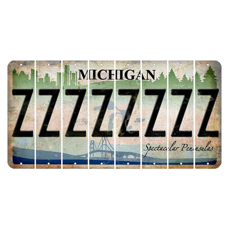 Michigan Spectacular Peninsulas Cut License Plate Strips (Set of 8) Z