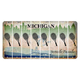 Michigan Spectacular Peninsulas Cut License Plate Strips (Set of 8) Tennis Racket