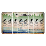 Michigan Spectacular Peninsulas Cut License Plate Strips (Set of 8) Snowman