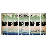 Michigan Spectacular Peninsulas Cut License Plate Strips (Set of 8) Beer Mug