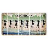 Michigan Spectacular Peninsulas Cut License Plate Strips (Set of 8) Female Golfer