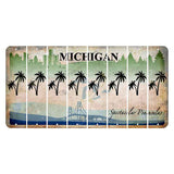 Michigan Spectacular Peninsulas Cut License Plate Strips (Set of 8) Palm Trees