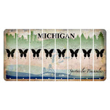 Michigan Spectacular Peninsulas Cut License Plate Strips (Set of 8) Butterfly