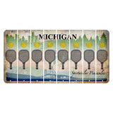 Michigan Spectacular Peninsulas Cut License Plate Strips (Set of 8) Pickleball