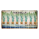Michigan Spectacular Peninsulas Cut License Plate Strips (Set of 8) Statue of Liberty