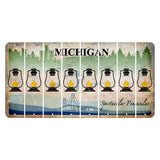 Michigan Spectacular Peninsulas Cut License Plate Strips (Set of 8) Lantern