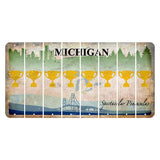 Michigan Spectacular Peninsulas Cut License Plate Strips (Set of 8) Trophy