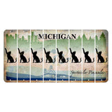 Michigan Spectacular Peninsulas Cut License Plate Strips (Set of 8) Cat