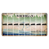 Michigan Spectacular Peninsulas Cut License Plate Strips (Set of 8) Train