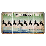 Michigan Spectacular Peninsulas Cut License Plate Strips (Set of 8) Horse