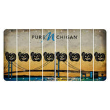 Michigan Mackinac Bridge Cut License Plate Strips (Set of 8) Pumpkin