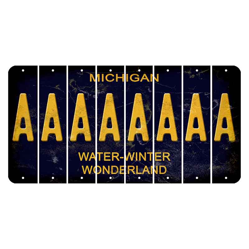 Michigan Water Winter Wonderland Cut License Plate Strips (Set of