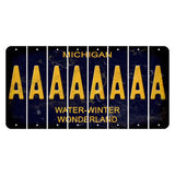 Michigan Water Winter Wonderland Cut License Plate Strips (Set of 8) A