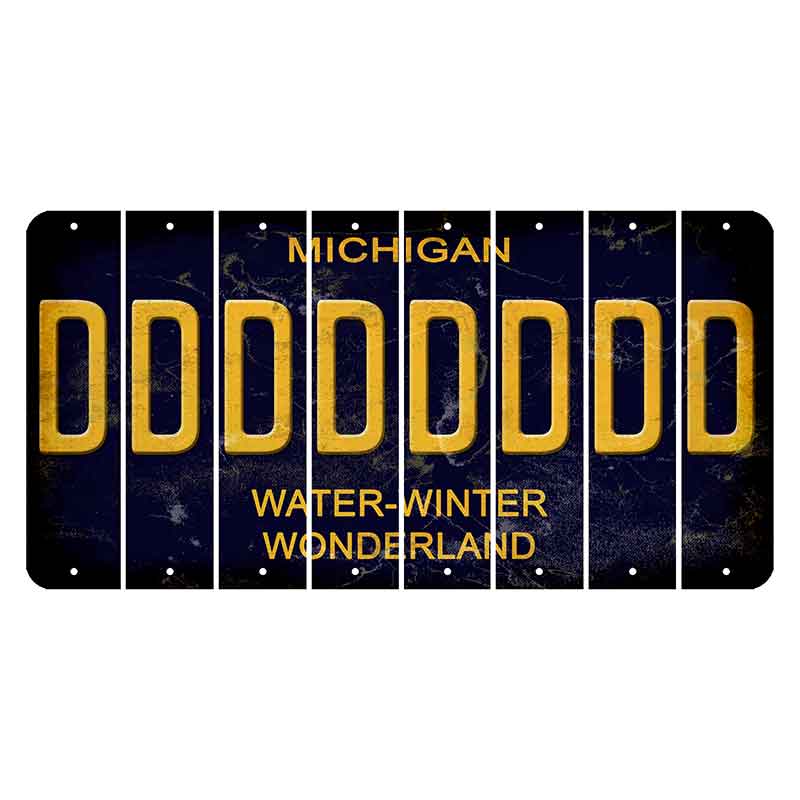 Michigan Water Winter Wonderland Cut License Plate Strips (Set of
