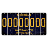 Michigan Water Winter Wonderland Cut License Plate Strips (Set of 8) O
