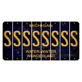 Michigan Water Winter Wonderland Cut License Plate Strips (Set of 8) S