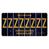 Michigan Water Winter Wonderland Cut License Plate Strips (Set of 8) Z