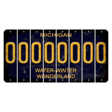 Michigan Water Winter Wonderland Cut License Plate Strips (Set of 8)