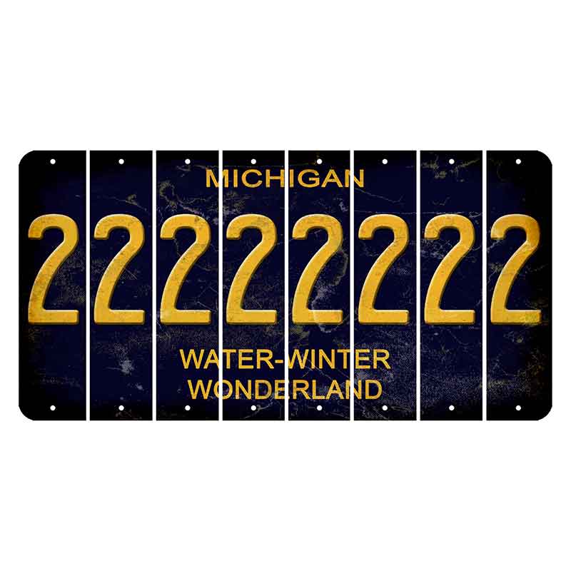 Michigan Water Winter Wonderland Cut License Plate Strips (Set of 8) 2