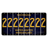 Michigan Water Winter Wonderland Cut License Plate Strips (Set of 8) 2