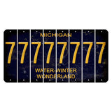 Michigan Water Winter Wonderland Cut License Plate Strips (Set of 8) 7