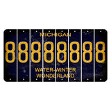Michigan Water Winter Wonderland Cut License Plate Strips (Set of 8) 8