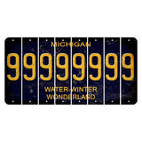 Michigan Water Winter Wonderland Cut License Plate Strips (Set of 8) 9