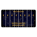 Michigan Water Winter Wonderland Cut License Plate Strips (Set of 8) Apostrophe