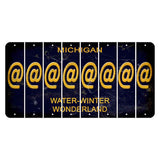 Michigan Water Winter Wonderland Cut License Plate Strips (Set of 8) At Sign