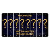 Michigan Water Winter Wonderland Cut License Plate Strips (Set of 8) Question Mark