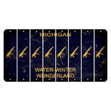 Michigan Water Winter Wonderland Cut License Plate Strips (Set of 8) Submachine Gun