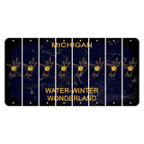Michigan Water Winter Wonderland Cut License Plate Strips (Set of 8) Bowling