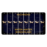 Michigan Water Winter Wonderland Cut License Plate Strips (Set of 8) Dog