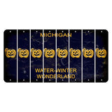 Michigan Water Winter Wonderland Cut License Plate Strips (Set of 8) Pumpkin