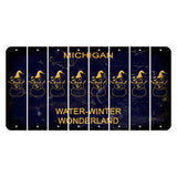 Michigan Water Winter Wonderland Cut License Plate Strips (Set of 8) Snowman