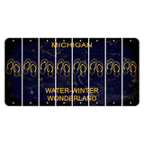 Michigan Water Winter Wonderland Cut License Plate Strips (Set of 8) Flip Flops