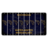Michigan Water Winter Wonderland Cut License Plate Strips (Set of 8) Fish