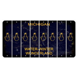 Michigan Water Winter Wonderland Cut License Plate Strips (Set of 8) Middle Finger