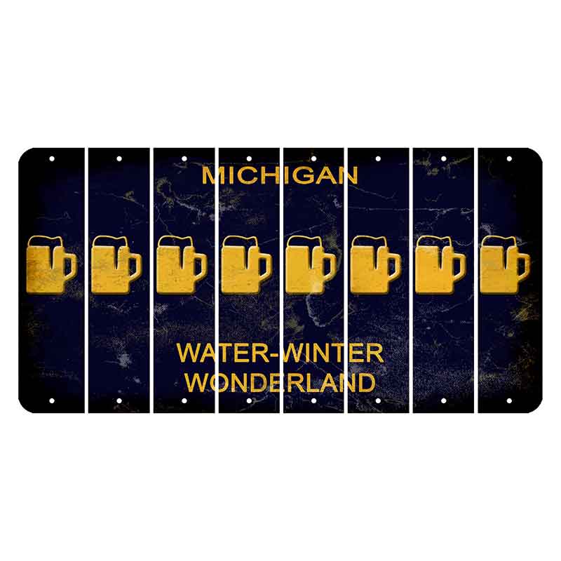Michigan Water Winter Wonderland Cut License Plate Strips (Set of