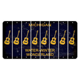 Michigan Water Winter Wonderland Cut License Plate Strips (Set of 8) Guitar