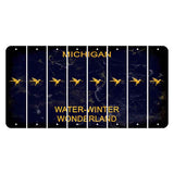 Michigan Water Winter Wonderland Cut License Plate Strips (Set of 8) Hummingbird