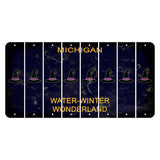 Michigan Water Winter Wonderland Cut License Plate Strips (Set of 8) Witches Hat