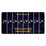 Michigan Water Winter Wonderland Cut License Plate Strips (Set of 8) Whale
