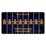 Michigan Water Winter Wonderland Cut License Plate Strips (Set of 8) Gingerbread Man